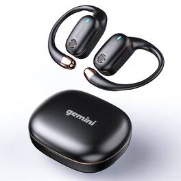 Gemini - GEBX-200 open-ear Bluetooth earbuds with charging case, Bluetooth 6.0 - Black
