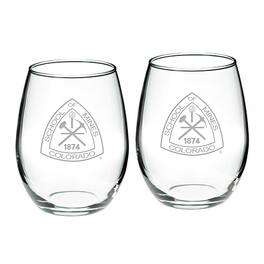 Jardine - Colorado School of Mines Orediggers 21oz. 2-Piece Stemless Wine Glass Set - Multicolor