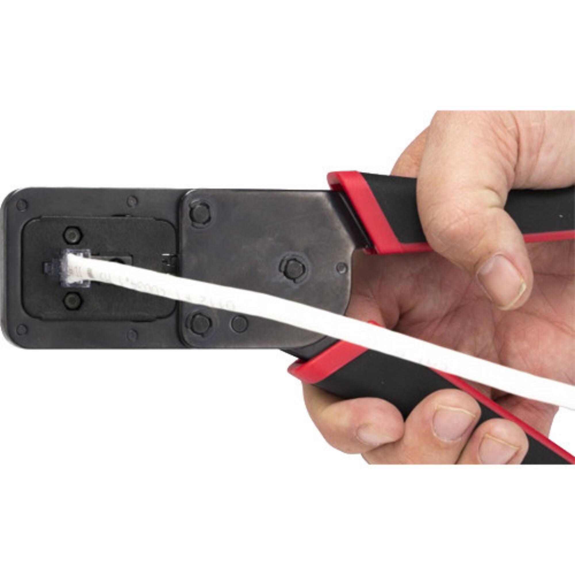 Left. Platinum Tools - Platinum Tools EXO Crimp Frame with EXO-EX Die for RJ45 and Modular Connectors - Black.