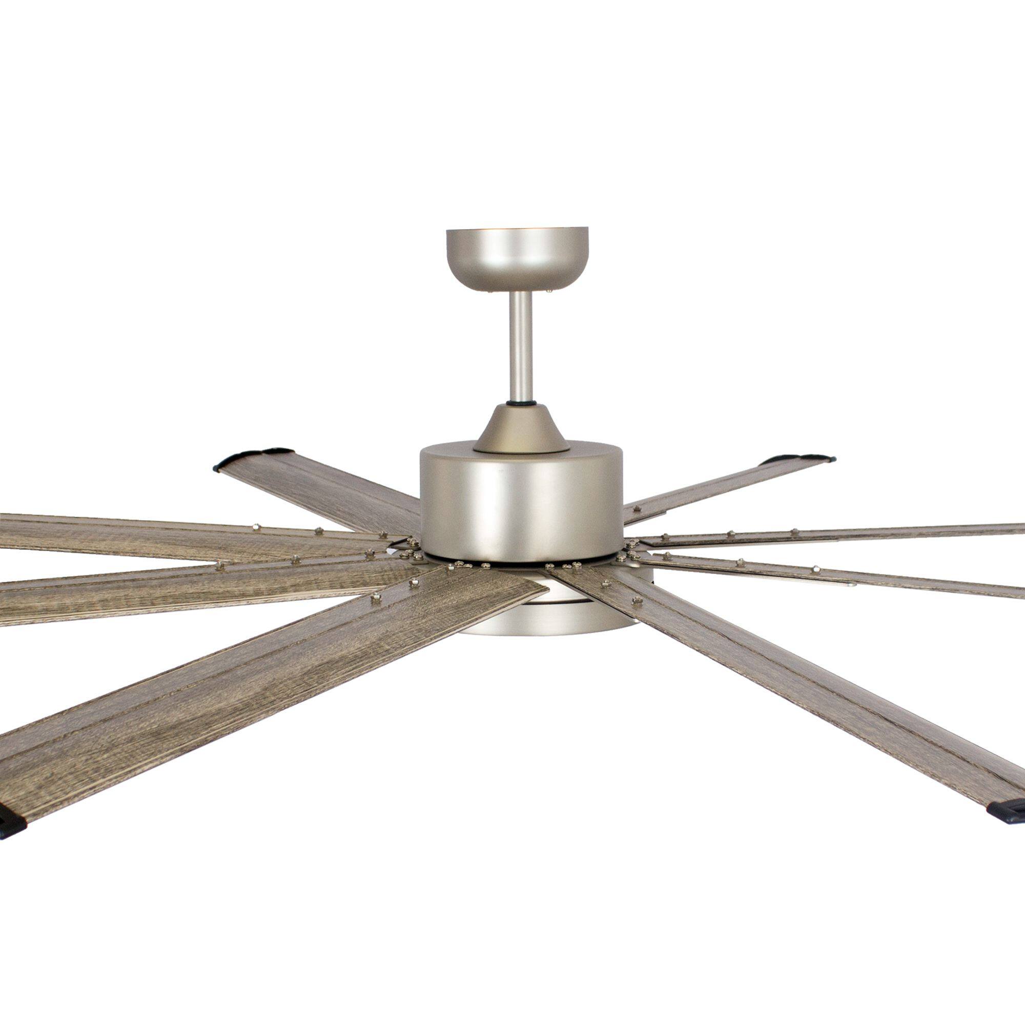 Alt View 8. Parrot Uncle - 72" Modern Silver LED Ceiling Fan with Remote Control and Aluminum Blades - Nickel.