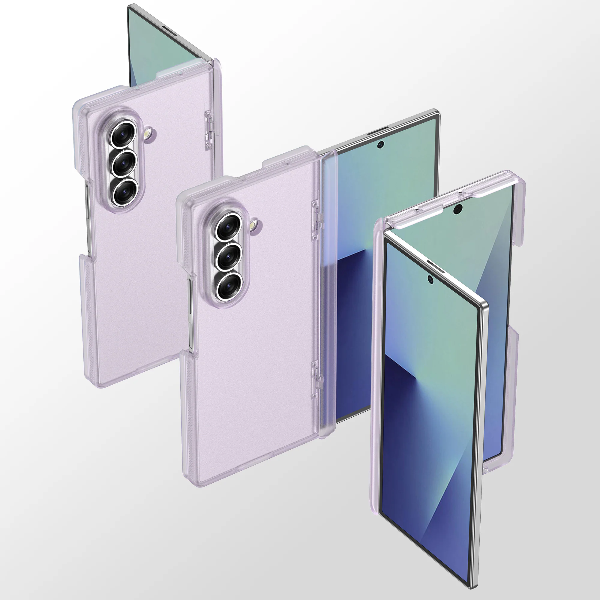 Angle. Dteck - Hinge Case for Samsung Galaxy Z Fold8 Ultra Ultra,Slim Matte Hard PC Shockproof Back Cover,No Front Frame Rugged Back - Mattepurple.