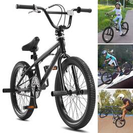 VEVOR - BMX Bike, 20-Inch Wheel Freestyle Bike, BMX Race Bike with 360° Rotor and 4 Pegs, Beginner-Level BMX to Advanced Riders - Black