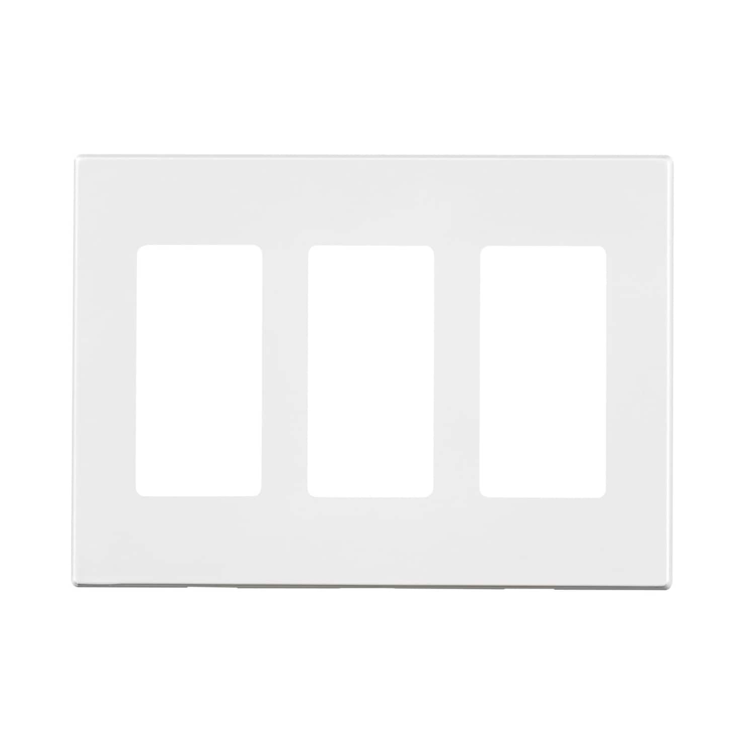 Leviton - Decora Plus 3 gang Polycarbonate Decorator Screwless Wall Plate 1 pk - White