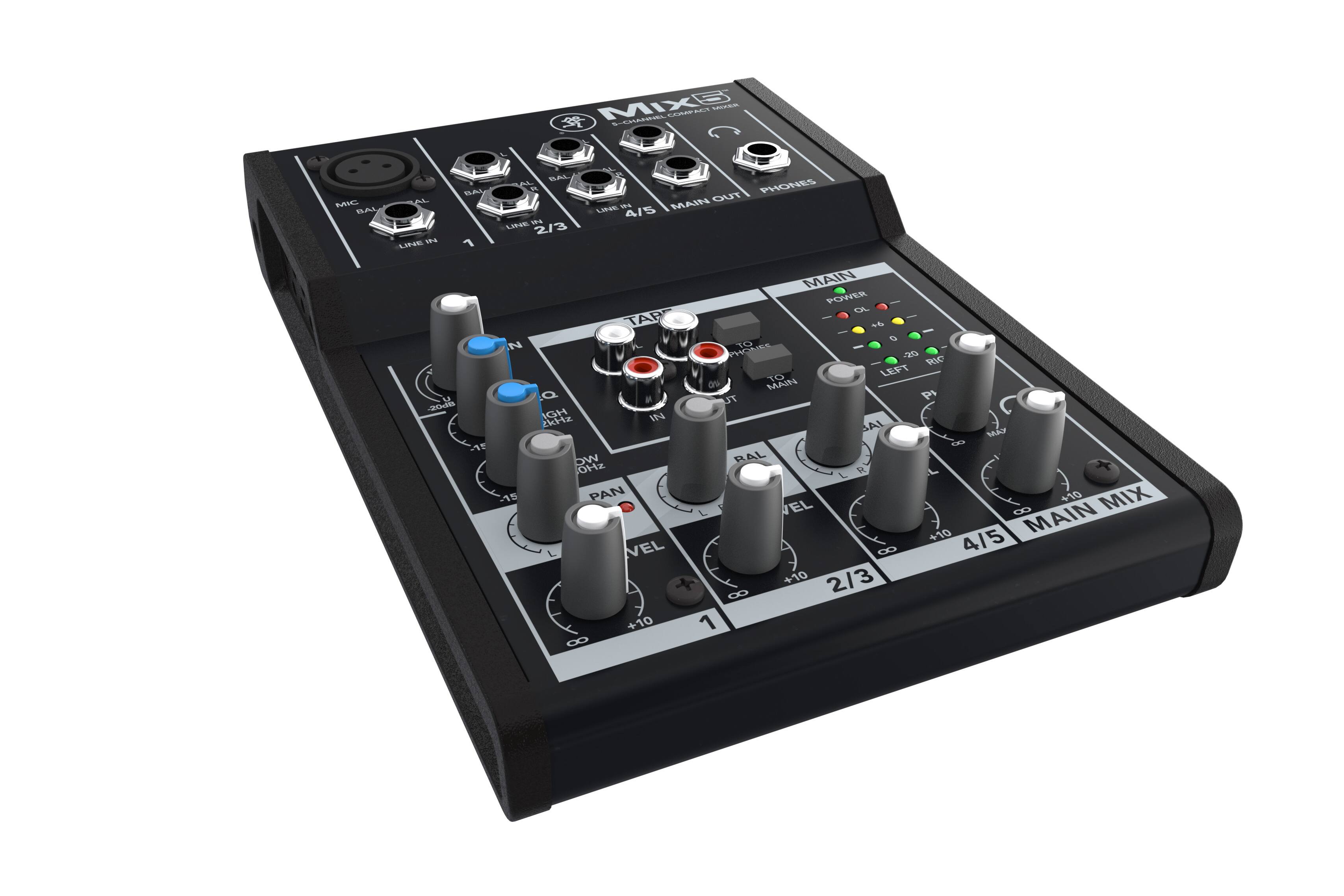 Left. Mackie - Mix5 Compact Mixer - Black.