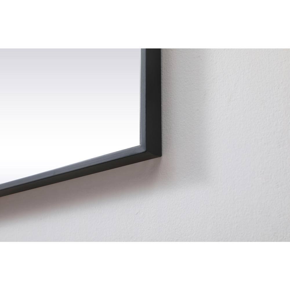 Back. Elegant Decor - Metal Frame Square Mirror 42 inch in Black - Black.