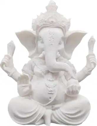 Front. Refined Abode Design - God Lord Ganesha Statue Hindu Elephant Ganpati Idol Buddha Sculptures Gift Home Temple Mandir Meditation Yoga.