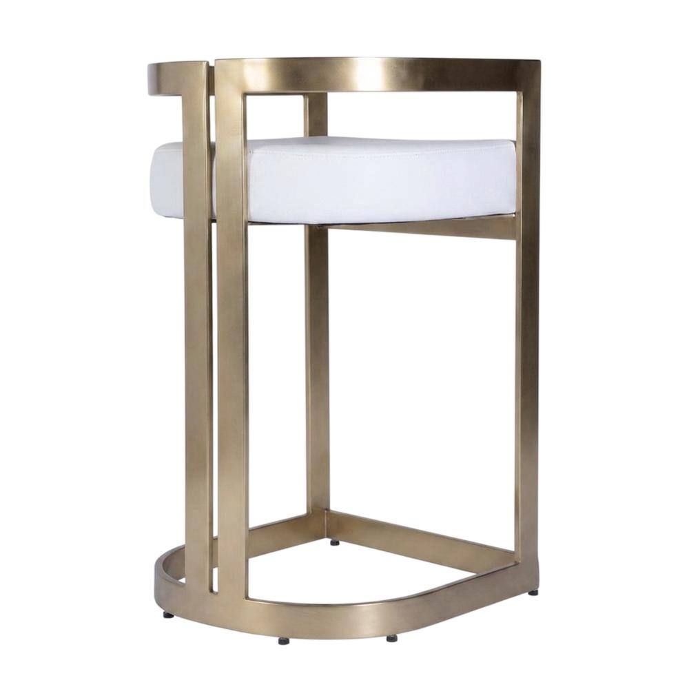 Front. Butler Specialty - Clarence Faux Leather 23" Dining Stool - White.