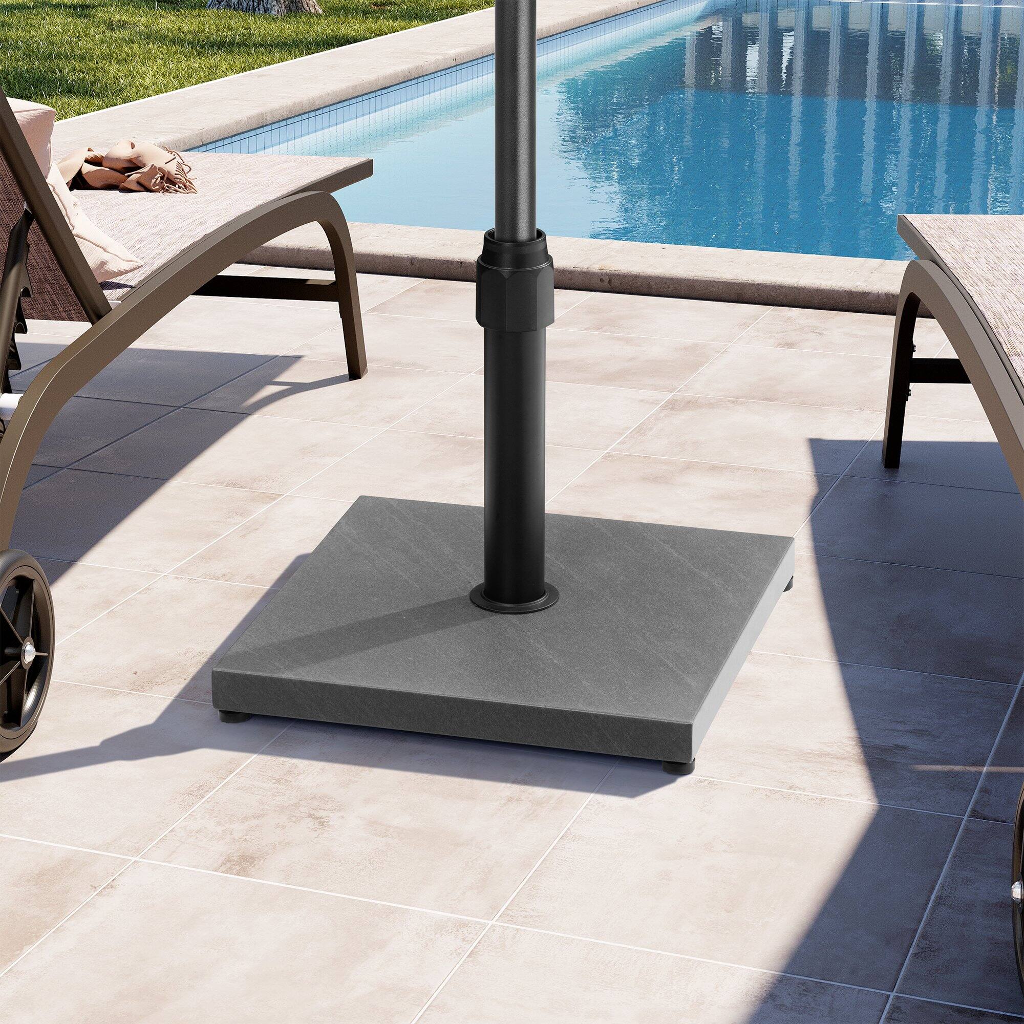 Back. Crestlive Products - Crestlive Products 45lbs Wind-Resistant Heavy Duty Patio Umbrella Base for Outdoor Use with Windproof Design - Gray.