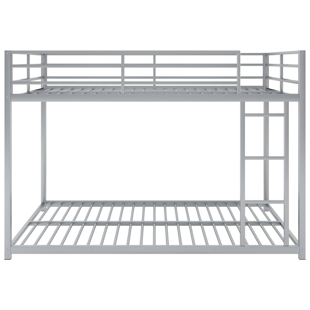 Alt View 4. Loheer - Loheer Full Over Full Bunk Bed Metal Low Bunk Bed with Ladder Silver - Silver.