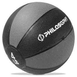Philosophy Gym - Medicine Ball - Weighted Fitness Ball - Non-Slip Grip - Black