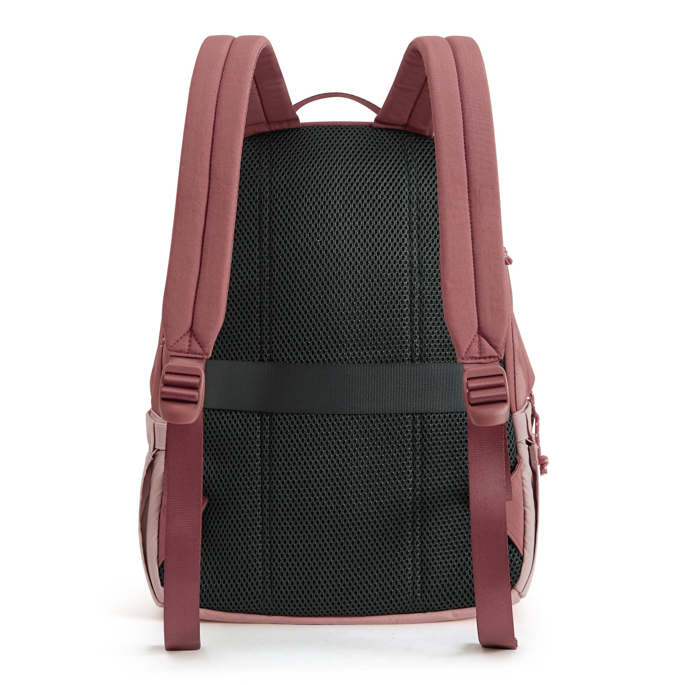 Back. Bagsmart - Crush 18L Backpack, Featherlight Eco Nylon Daypack with Padded 14" Laptop Compartment for Commute, Gym & Travel - Misty Rose.