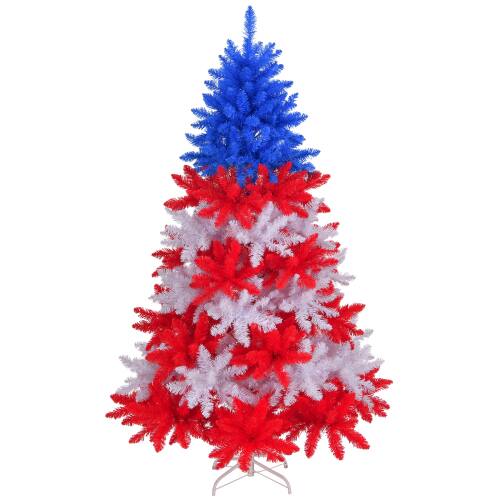 Alt View 1. Winado - 6 FT Patriotic Artificial Christmas Tree Patriotic with 900 Branches for Holiday Decorations - Red & White & Blue.