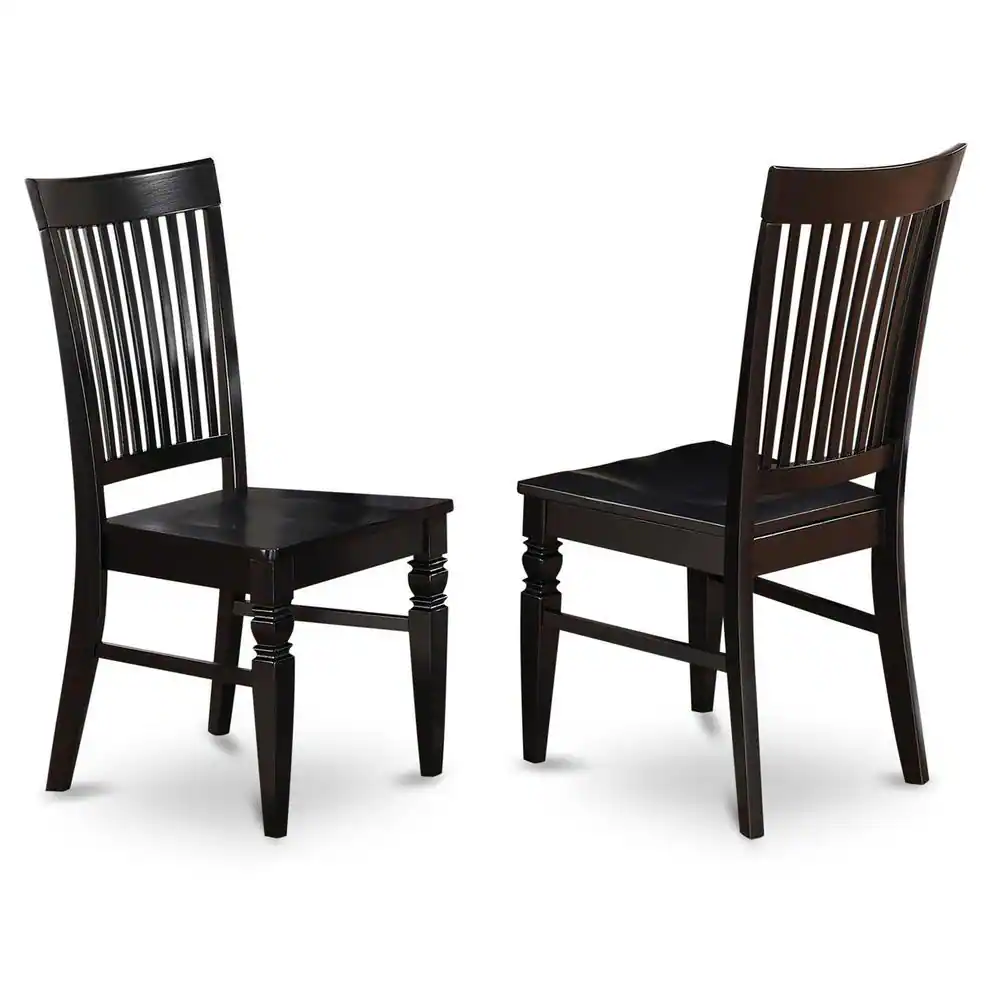 Angle. East West Furniture - 5 PC small Kitchen Table set - Table and 4 Dining Chairs - Black.