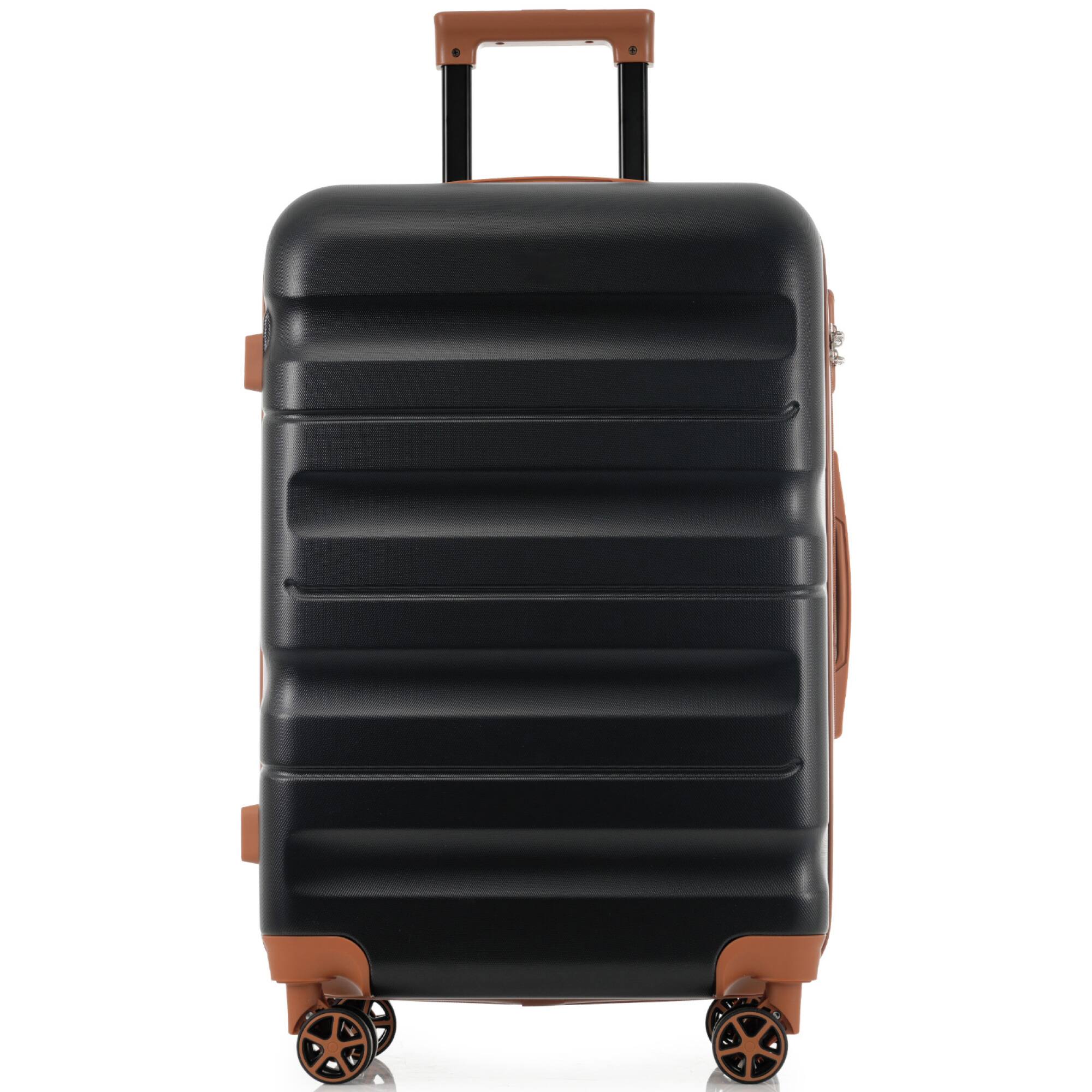 Alt View 5. ELEMENT ACE - 6-Piece Hardshell Spinner Luggage Set - Lightweight Durable Suitcases in Multiple Sizes for Family Travel - Black Brown.