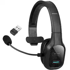 Front. Delton - Delton 20X Pro Wireless Bluetooth Over-the-Head Headset with Auto-pair USB Dongle (DBTHEAD20XBTDL) - Black.