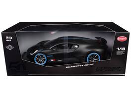 Bugatti Divo Carbon Fiber with Blue Accents "Carbon Series - Bburago 50th Anniversary" 1/18 Diecast Model Car by Bburago - Carbon with Blue