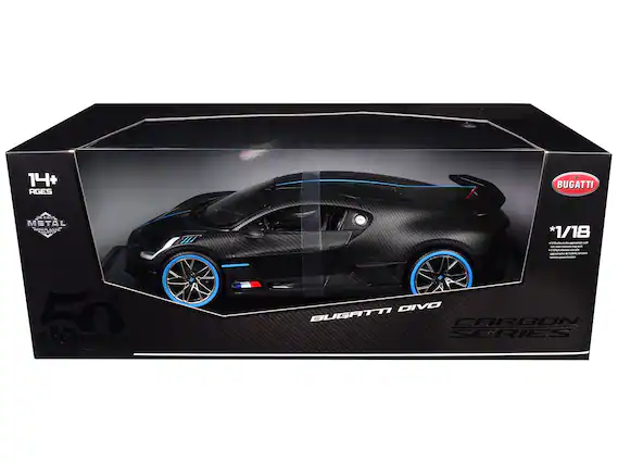 14+ AGES
BUGATTI
50th Bugatti
BUGATTI DIVO
CARBON SERIES
1/18
METAL WITH PLASTIC
*1/18