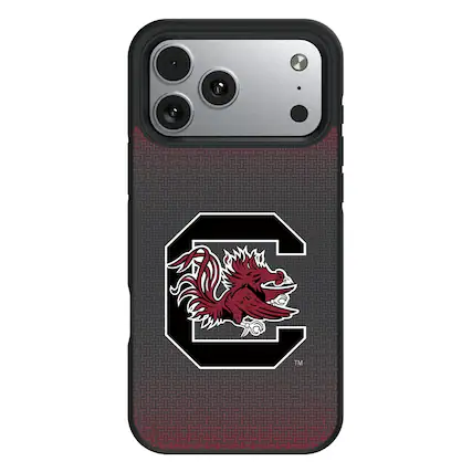 Front. Keyscaper - South Carolina Gamecocks Bump Case with 8.2ft Drop Protection - 16 Pro Max - Black.