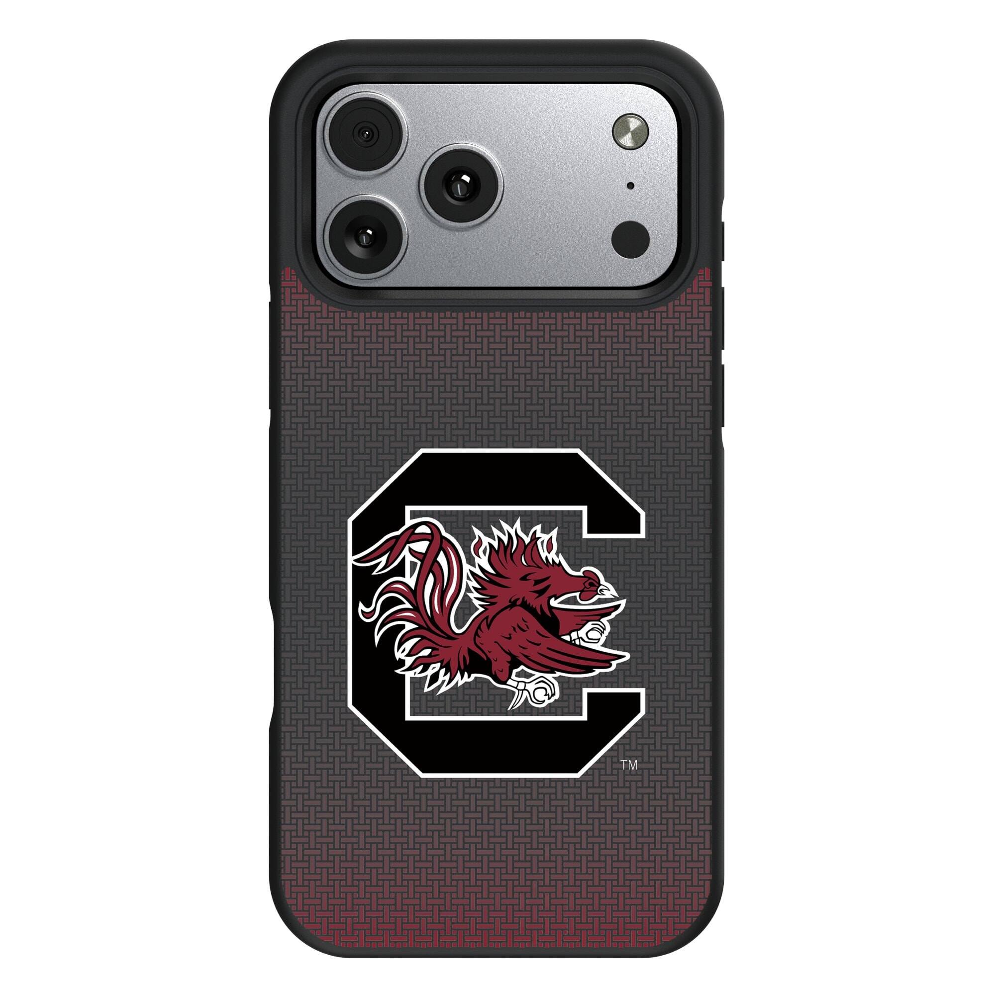 Front. Keyscaper - South Carolina Gamecocks Bump Case with 8.2ft Drop Protection - 16 Pro Max - Black.