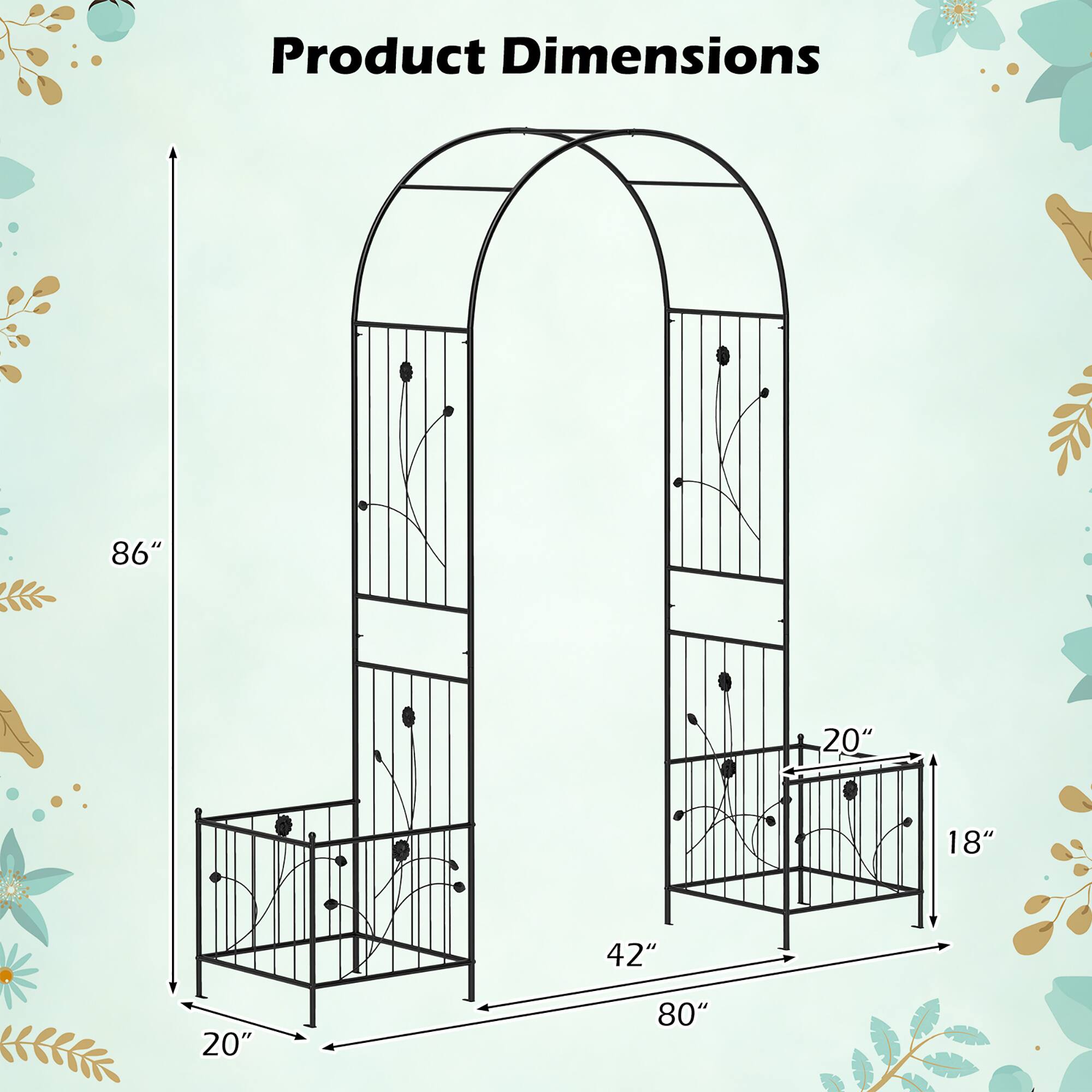 Product Dimensions: 86" x 20" x 18" x 42" x 20" x 80"
