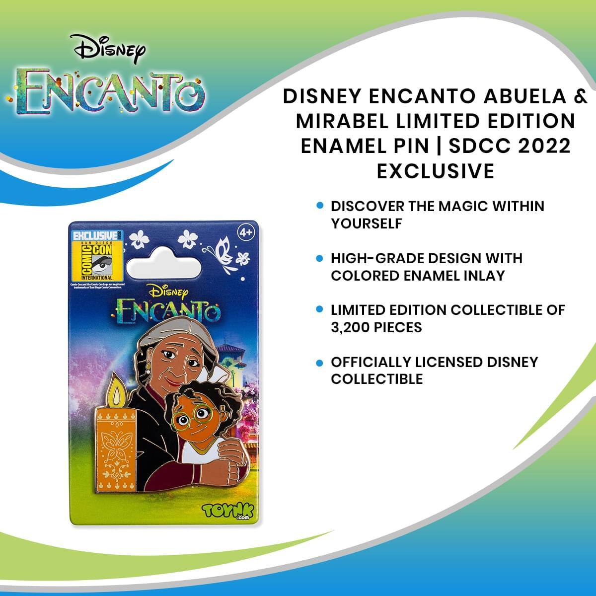 Disney Encanto Abuela & Mirabel Limited Edition Enamel Pin | SDCC 2022 Exclusive

- Discover the Magic Within Yourself
- High-Grade Design with Colored Enamel Inlay
- Limited Edition Collectible of 3,200 Pieces
- Officially Licensed Disney Collectible