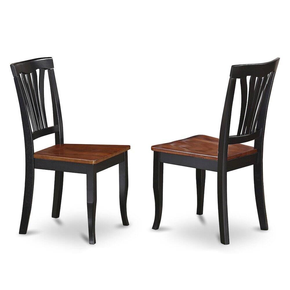 Front. East West Furniture - Dining Room Set Black & Cherry - Brown.