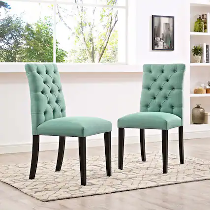 Front. Modway - Duchess Fabric Dining Chair Set of 2 by Modway - Laguna.