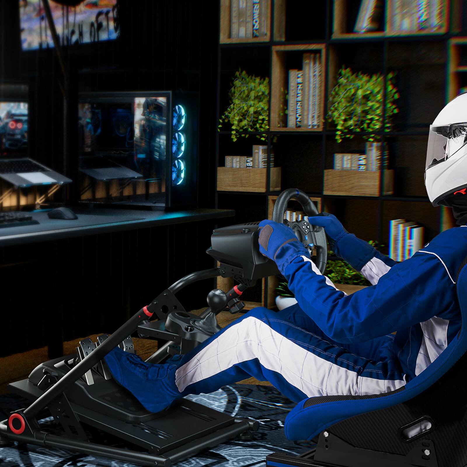 Alt View 22. ACGAM - Folding Racing Steering Wheel Stand, Gear Shifter Mount for Logitech G25 G27 G29 G920 G923/Thrustmaster T500RS TX F458 - Black.