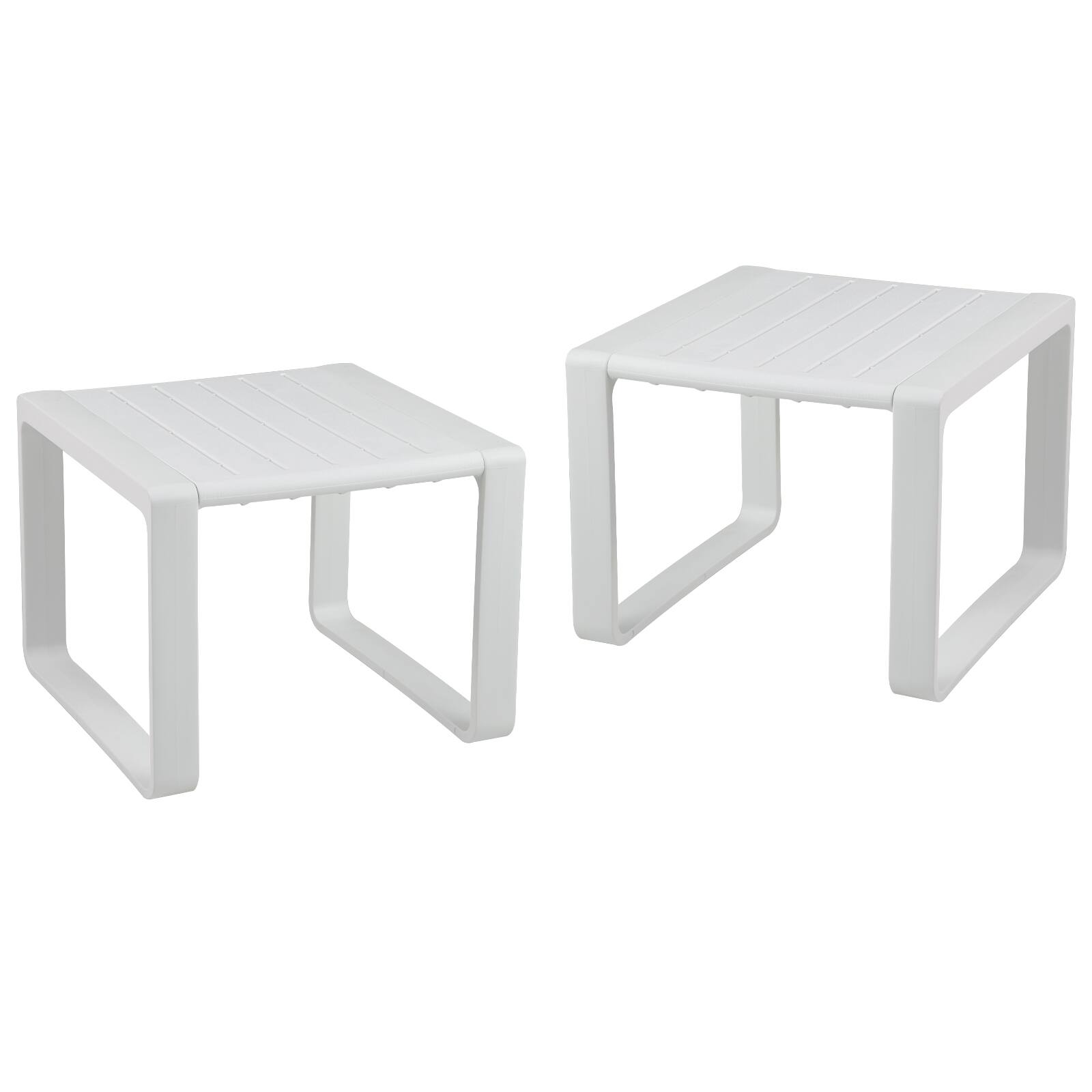 Alt View 9. Gymax - Gymax Outdoor Side Table Set of 2 18'' Weather Resistant Adirondack Table Patio White - White.