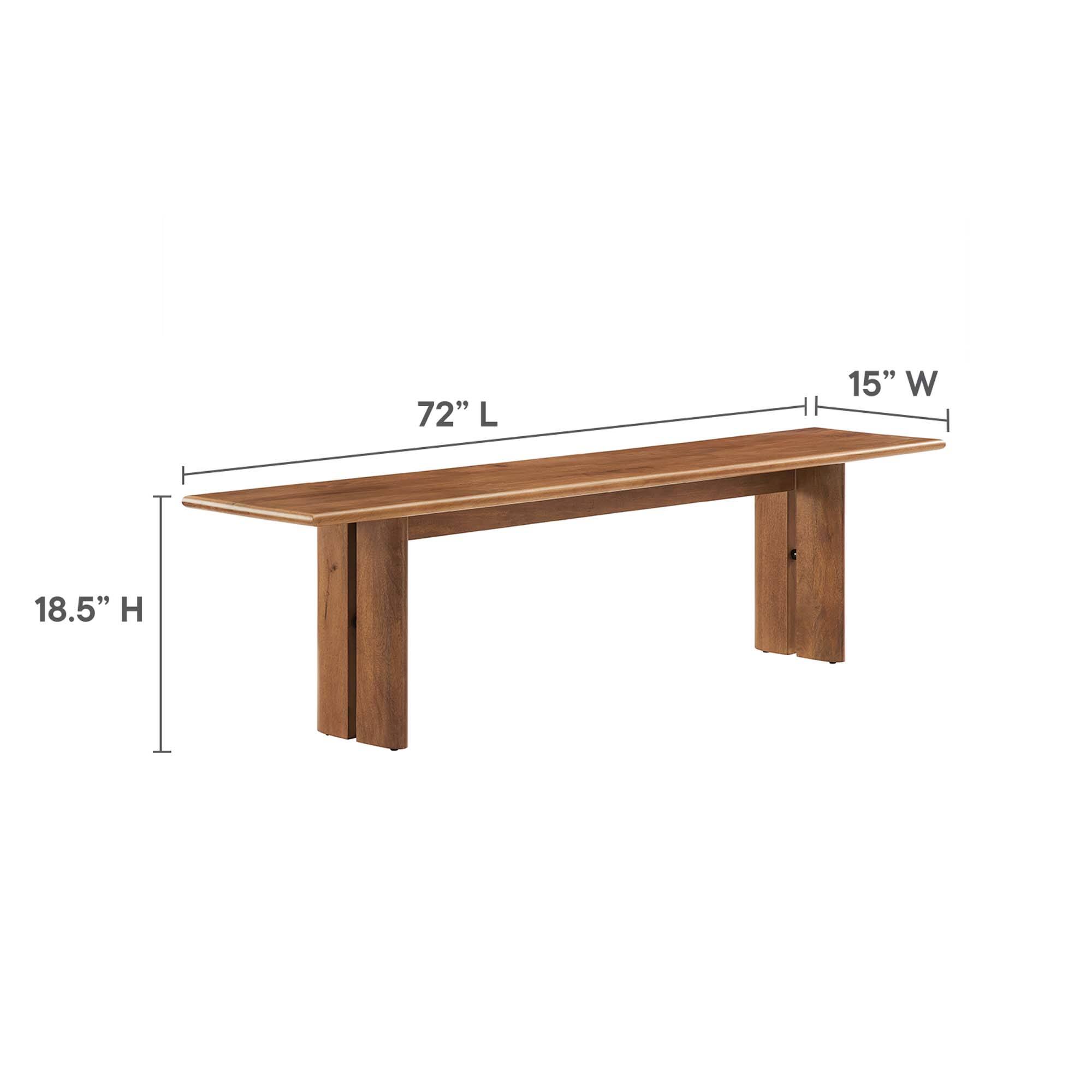 72" L x 15" W x 18.5" H