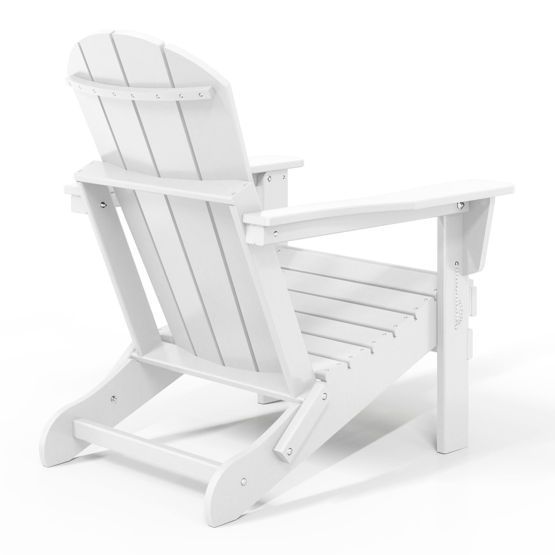Back. WestinTrends - WestinTrends Malibu Outdoor HDPE Folding Poly Adirondack Chairs (Set of 2) - White.