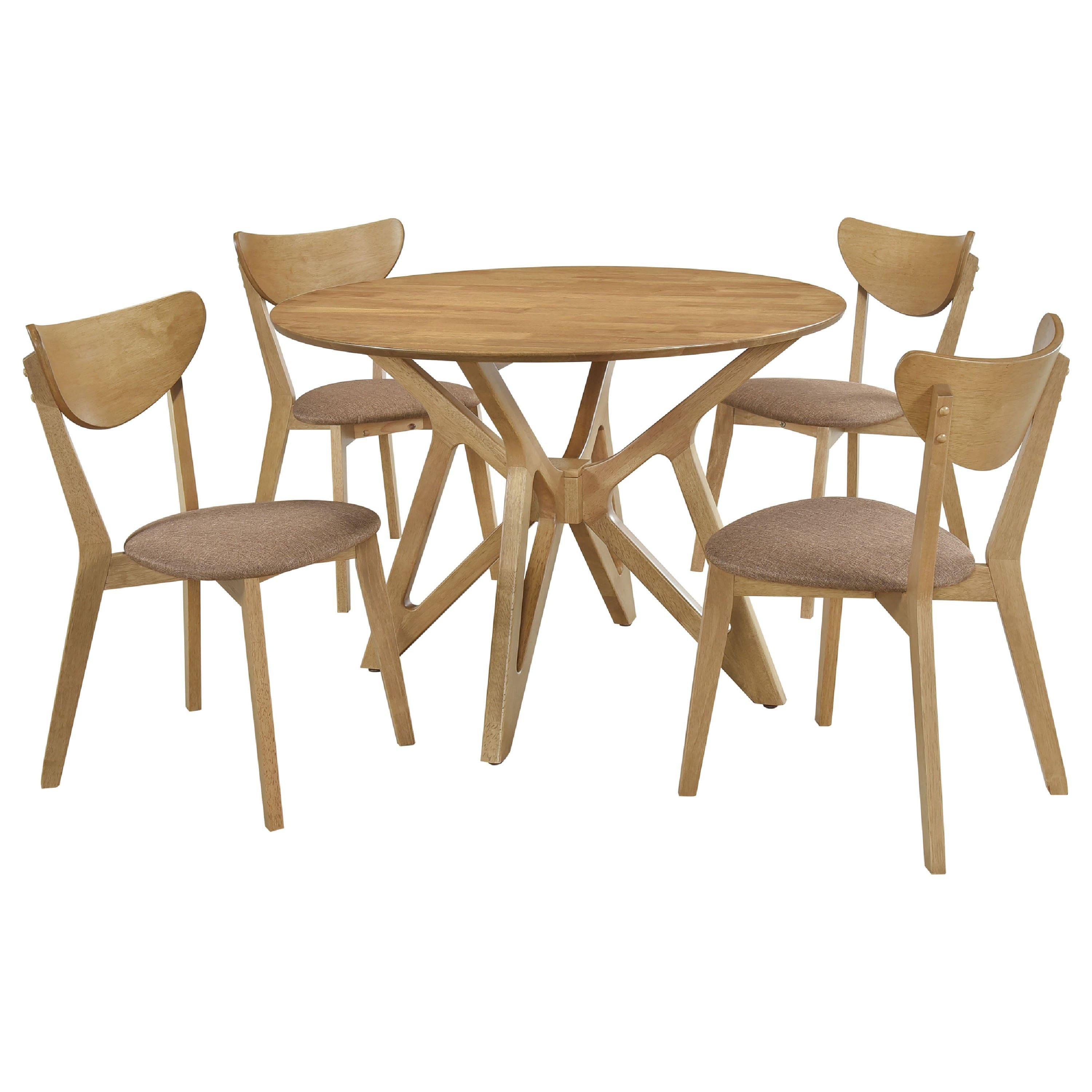 Manhattan Lane - Evans 5pc Dining Table 4 Chair Set, Angled Base - Walnut Brown price history on PriceWatchPro