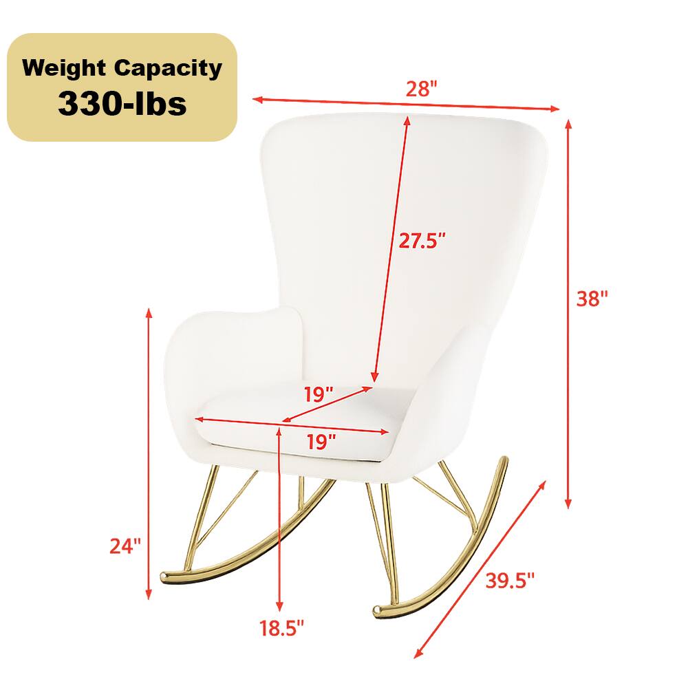 Weight Capacity: 330-lbs

Dimensions:
- Height: 38"
- Seat Height: 18.5"
- Seat Depth: 19"
- Seat Width: 19"
- Back Height: 28"
- Back Width: 27.5"
- Armrest Height: 39.5"
- Base Width: 24"