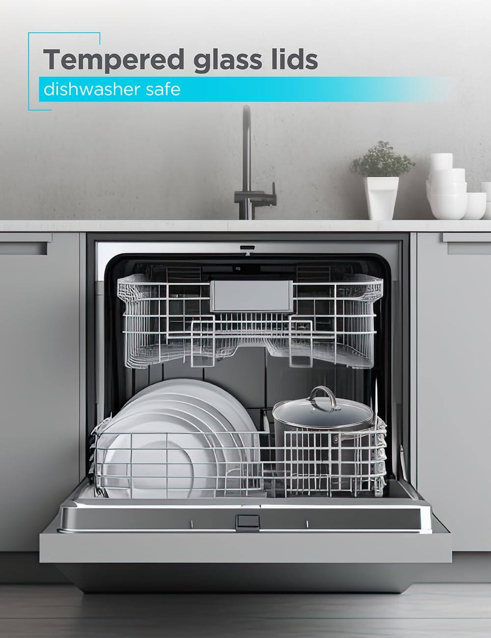 Tempered glass lids, dishwasher safe