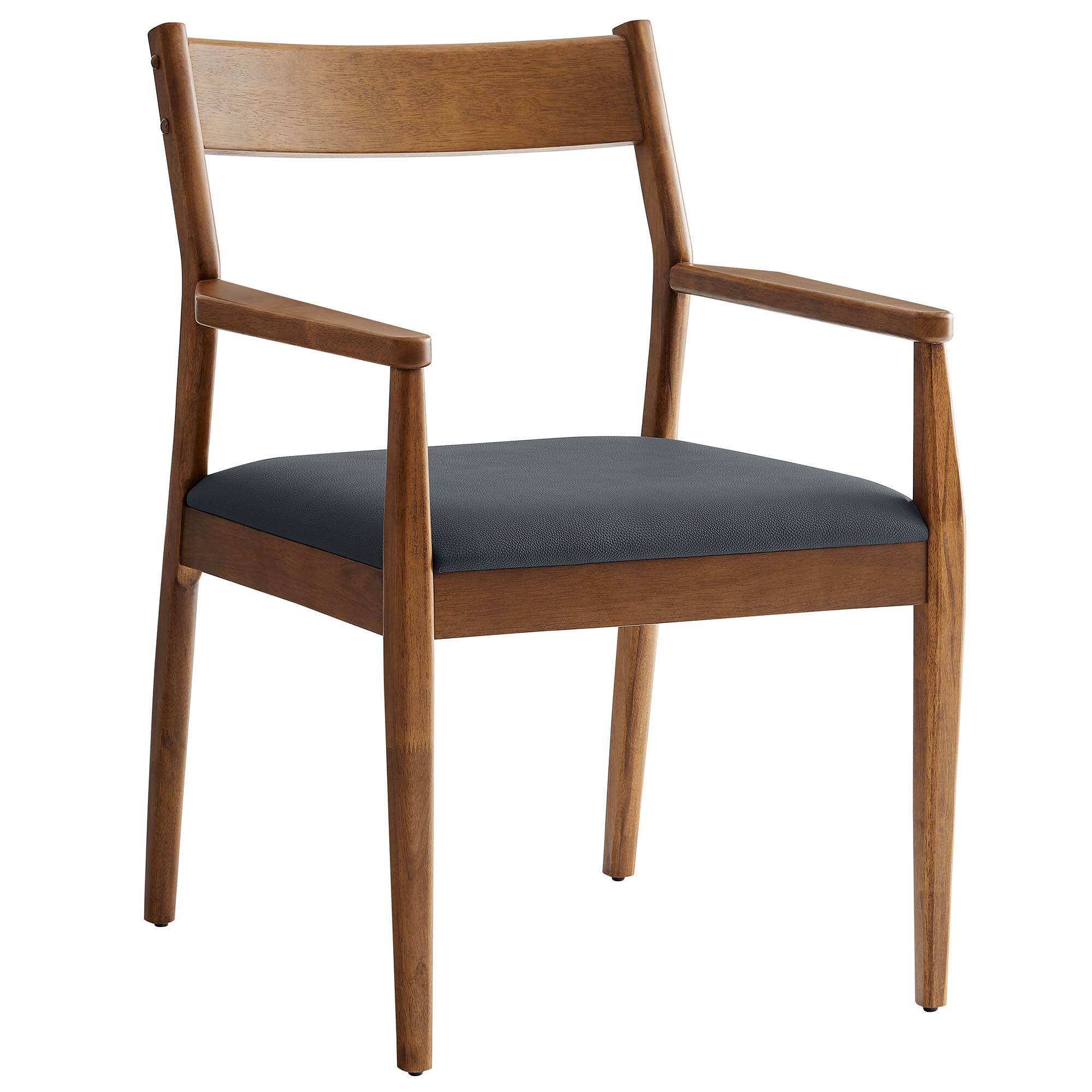 Alt View 2. Modway - Solara Dining Armchairs Set of 2 - Walnut Black.