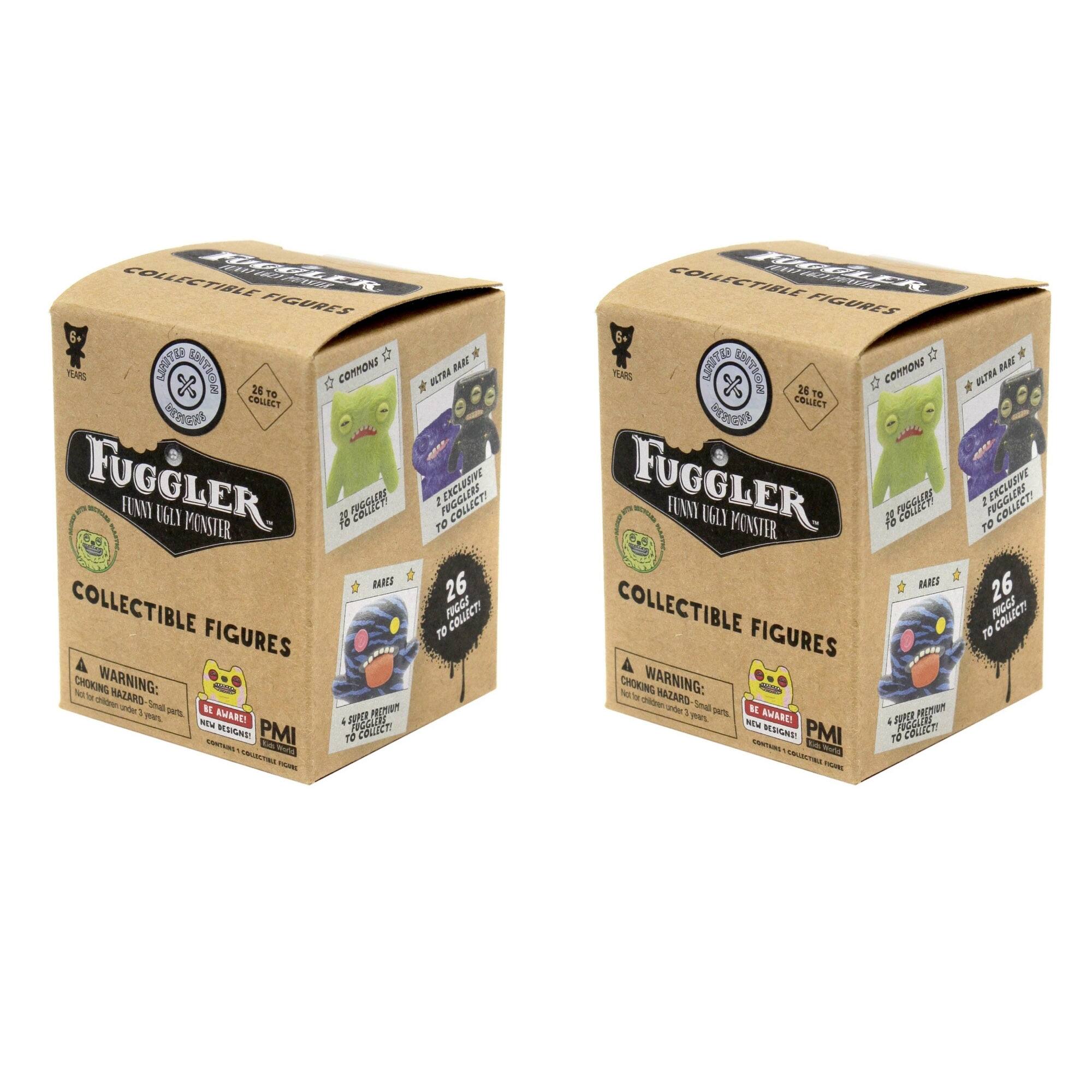 COLLECTIBLE FIGURES  
FUGGLER  
FUNNY UGLY MONSTER  
26 TO COLLECT  

WARNING: CHOKING HAZARD - Small parts. Not for children under 3 years.  

BE AWARE!  
NEW DESIGNS!  
CONTAINS CHOKING HAZARD - Small parts.  

26 TO COLLECT!  
2 EXCLUSIVE FIGURES TO COLLECT!