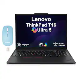 Lenovo - ThinkPad T16 Laptop 16.0 WUXGA Display (Ultra 5-225U, 64GB, 4TB SSD, Win 11 Pro) w/Dockztorm Wireless Mouse