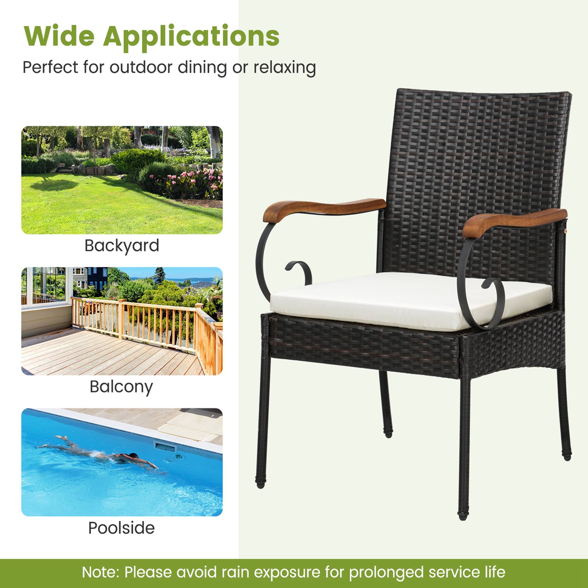 Wide Applications: Perfect for outdoor dining or relaxing.
