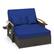 Alt View 9. Costway - Patio Rattan Daybed Set with Cushioned Loveseat & Storage Ottoman for Porch - Navy + Mix Brown.