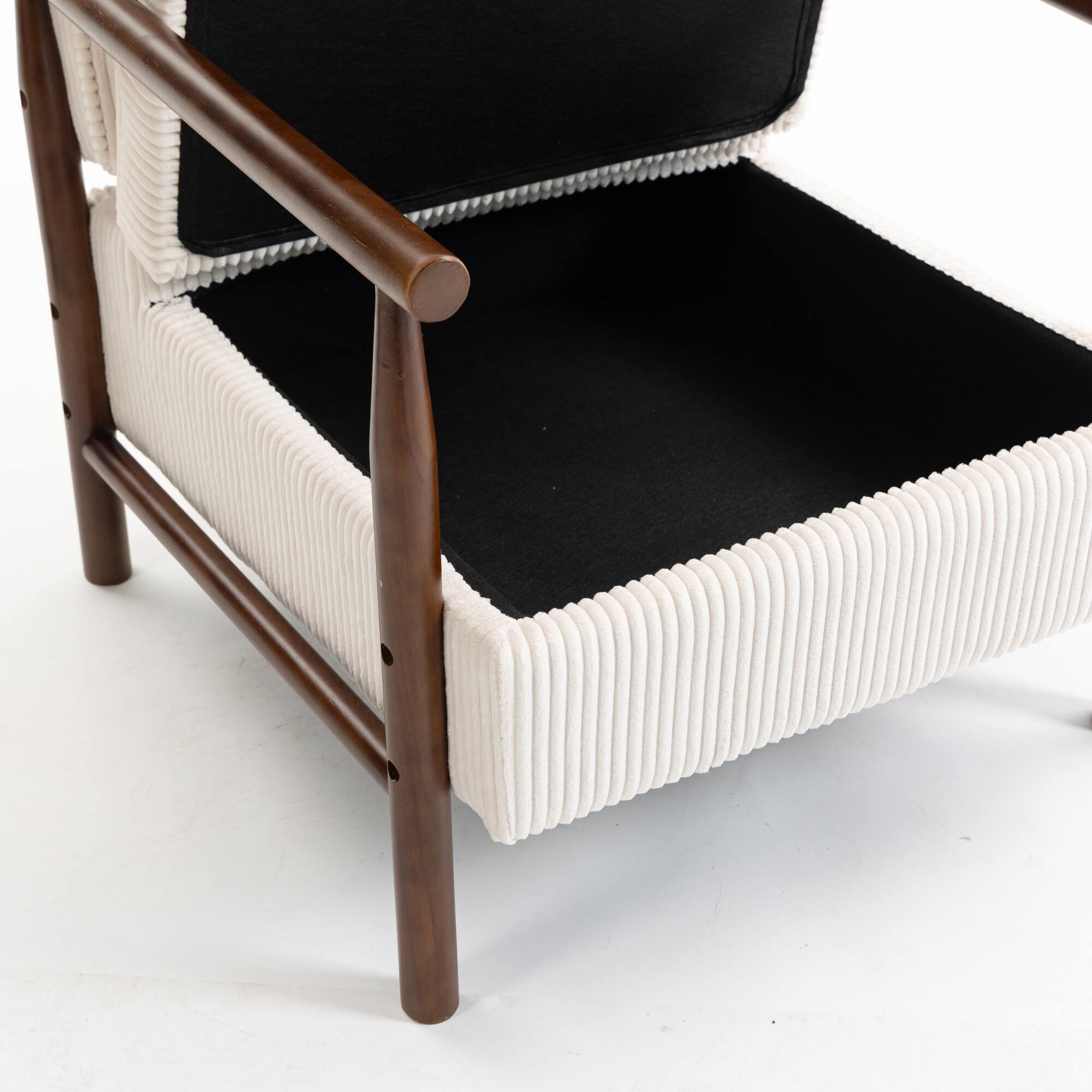 Alt View 4. GOODSILO - Modern Upholstered Accent Armchair with Hidden Storage and Waist Support Cushion for Living Room Bedroom - Antique White.