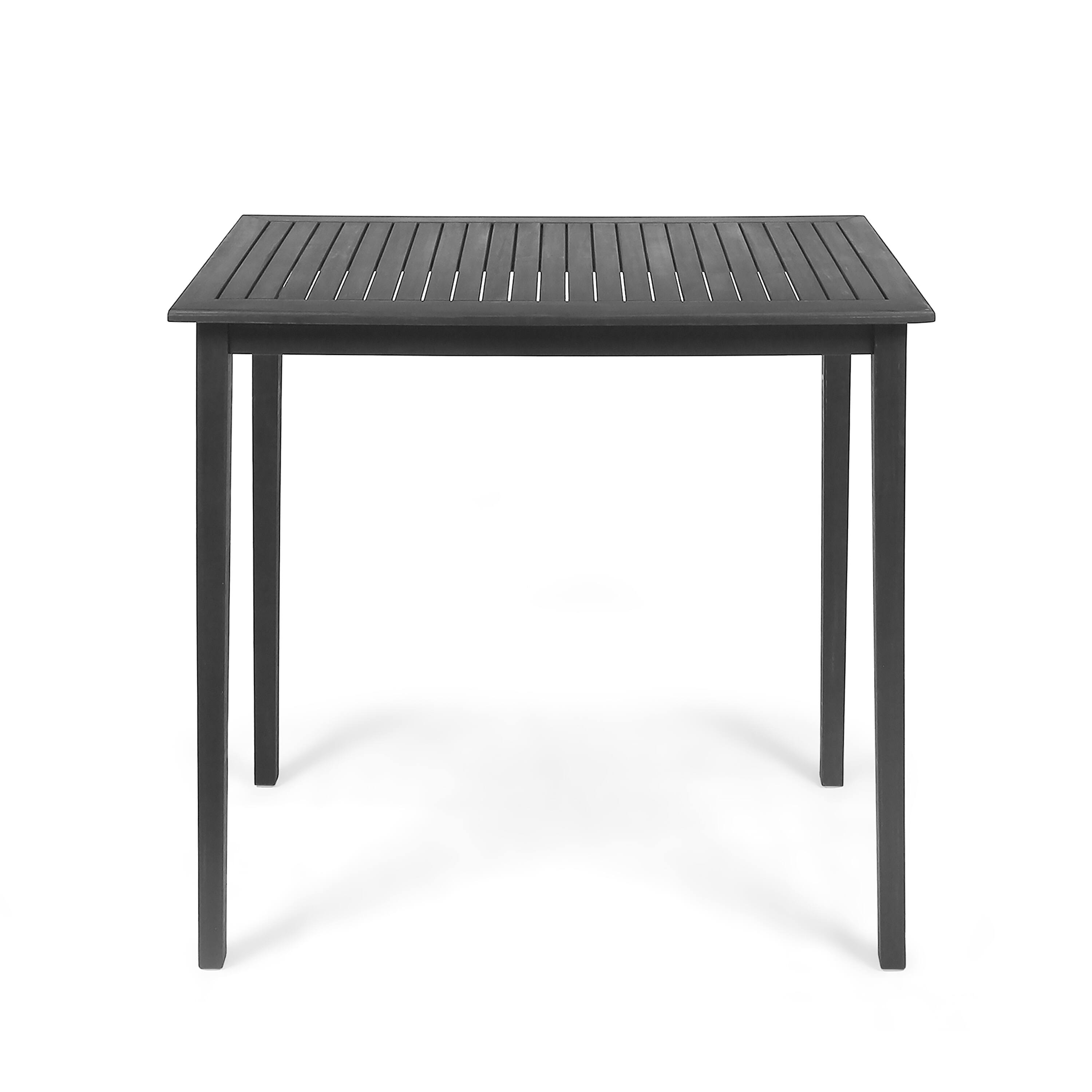 Alt View 2. APRILSOUL - Outdoor Minimalist Acacia Wood Rectangle Bar Table - Dark Gray - Dark Gray.