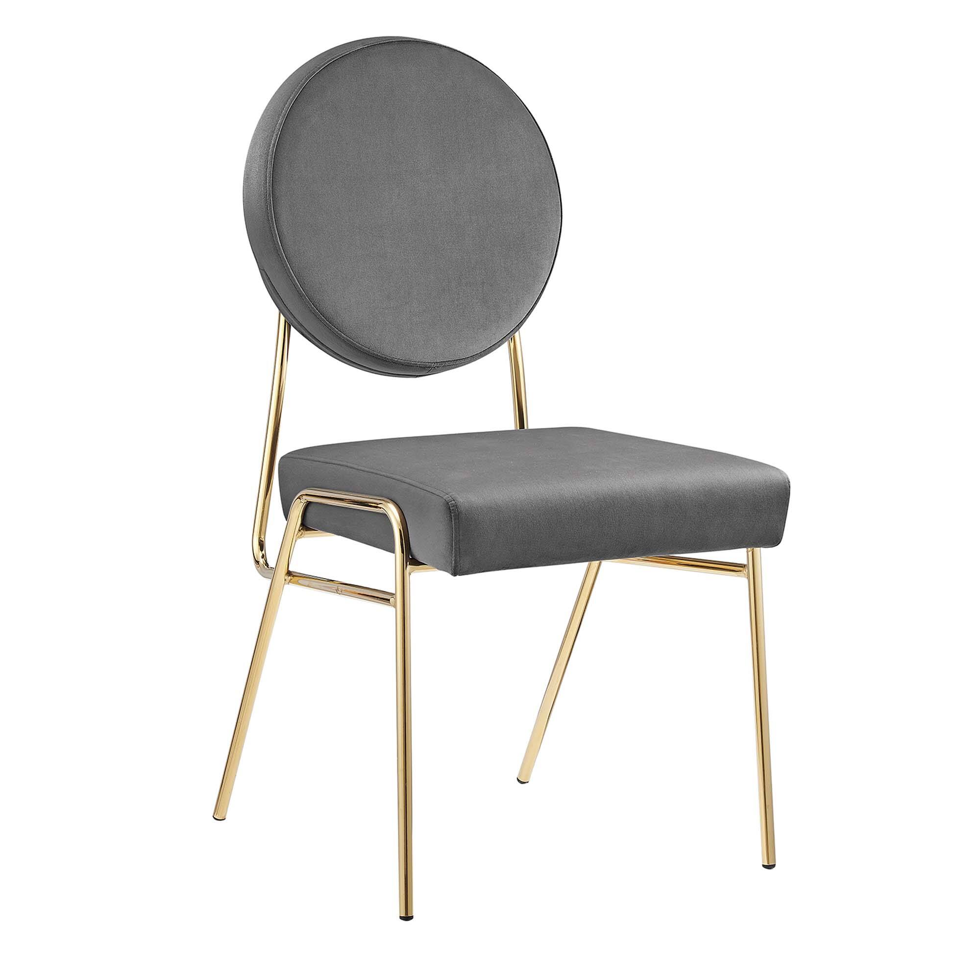 Craft Performance Velvet Dining Side Chair by Modway - Gold Gray - Thumbnail 2