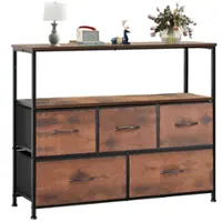 Bestier - 7 Drawer 38 in.W Fabric Storage Tower Dresser Wooden Top for Kid Room, Closet, Entryway, Nursery - Brown - Front_Zoom