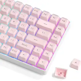 Womier - Jelly Keycaps,OEM Profile Clear Key Cap for 60%,75%,100% Mechanical Keyboards with Cherry/Gateron MX Switches - Pink