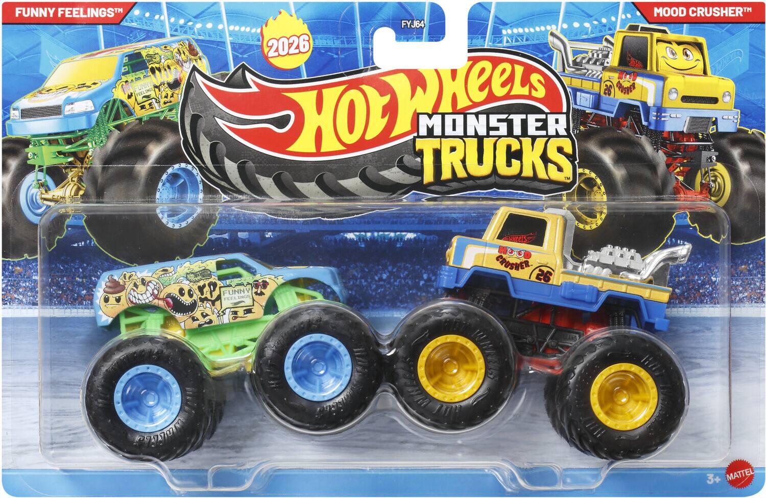 FUNNY FEELINGS™  
2026  
Hot Wheels MONSTER TRUCKS  
MOOD CRUSHER™  
FYJ64  
3+  
MATTEL