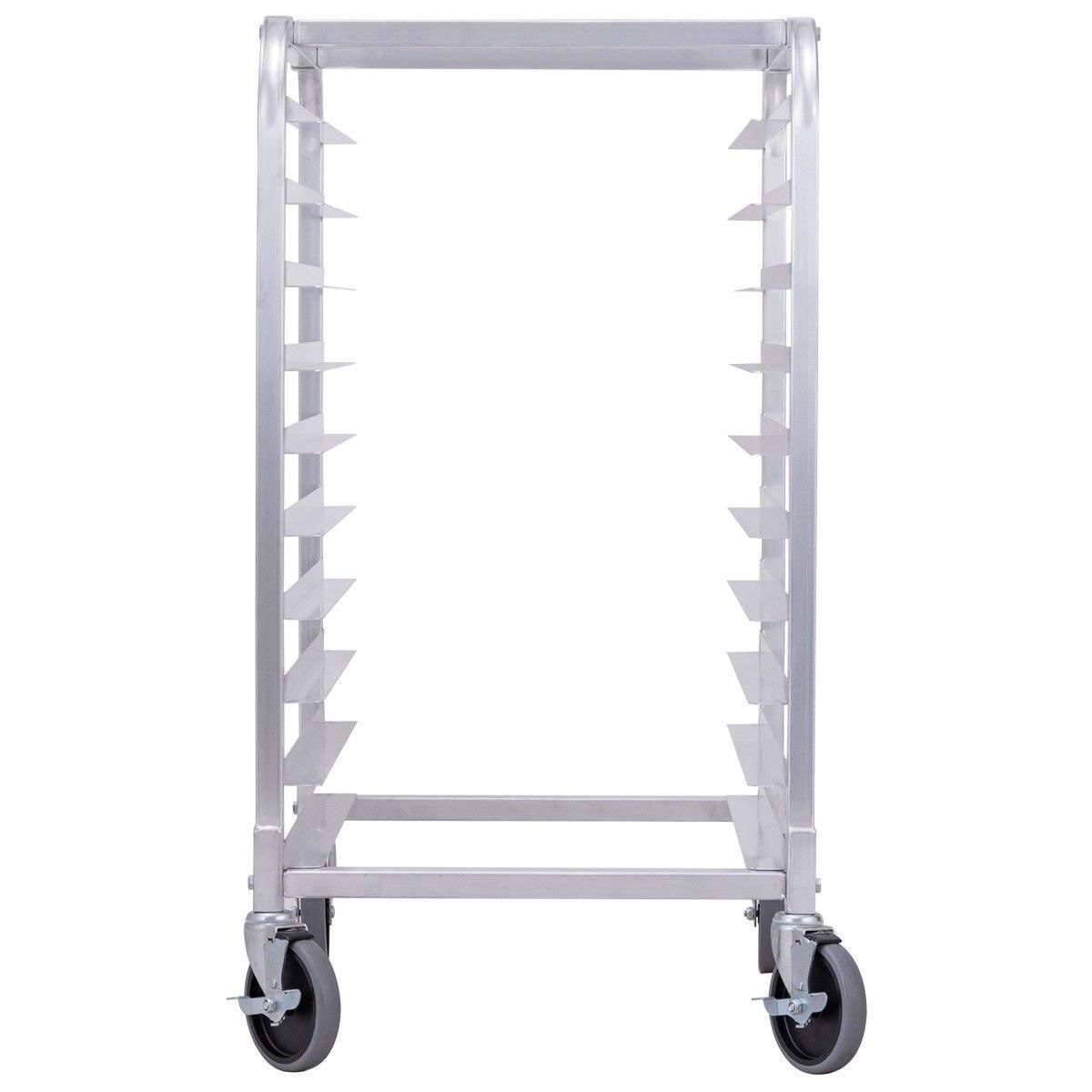 Alt View 3. Reds Spade - COSTWAY 10 Aluminum Kitchen Bun Pan Sheet w Wheels 2 Lockable Home Commercial Use Bakery Cooling Rack Open ... - Default.