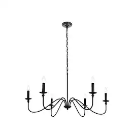 Living District - Rohan Collection Chandelier D36 H19 Lt:6 Finish - Matte Black