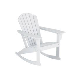 WestinTrends - Dylan Outdoor Patio Poly Plastic Adirondack Rocking Chair - White