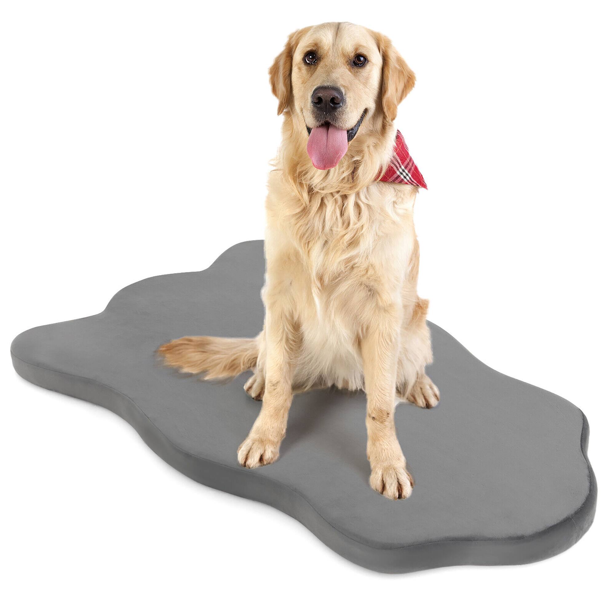 Front. Gymax - Gymax Dog Sleeping Mat Waterproof Dog Crate Pad Bed Mat with Memory Foam Support Grey - Grey.