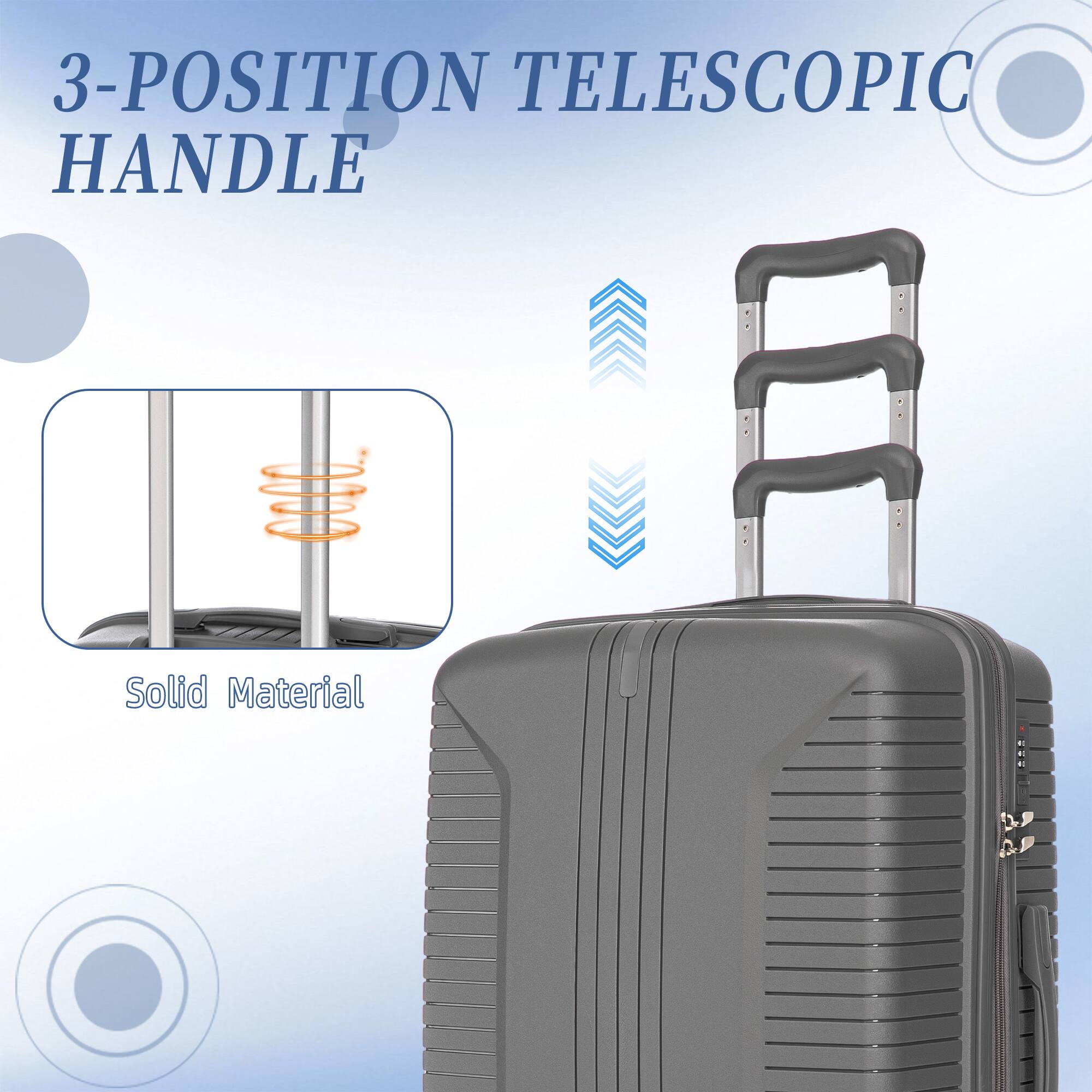 3-POSITION TELESCOPIC HANDLE

Solid Material